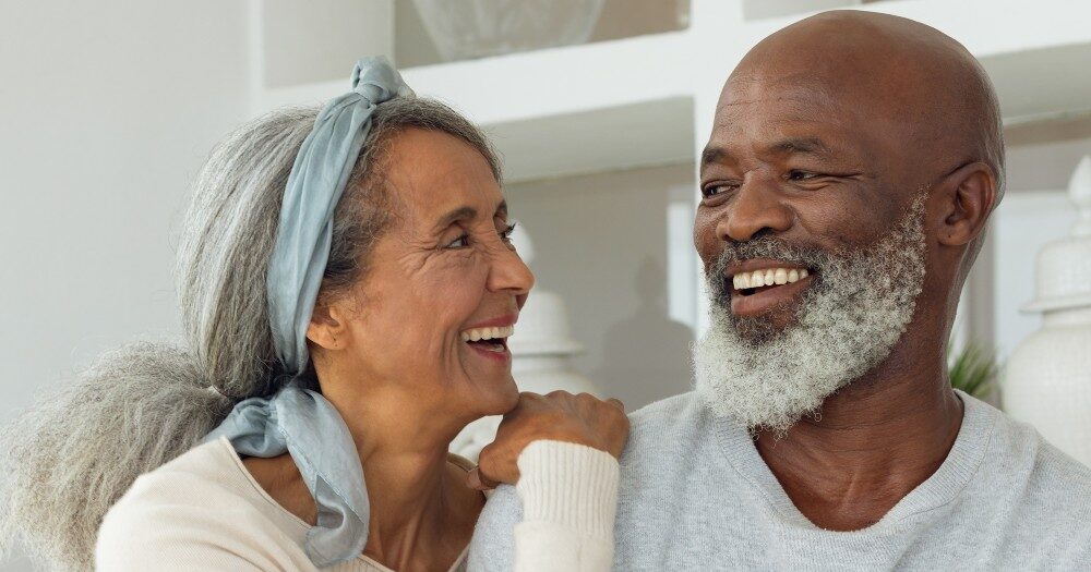 senior couple smiling