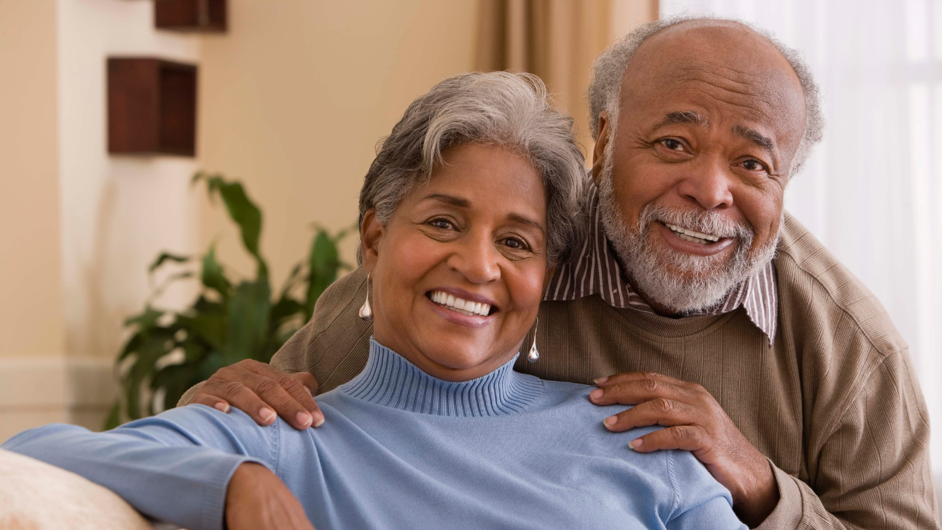 Smiling senior couple