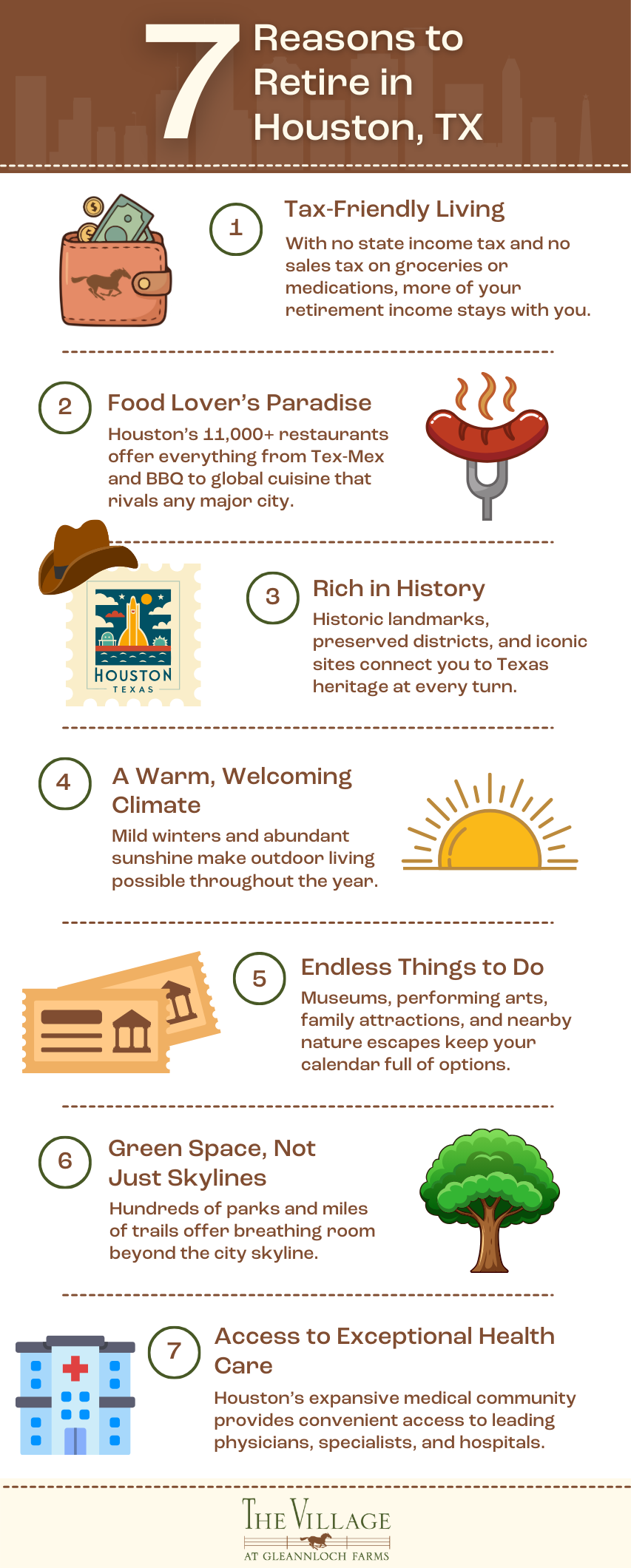 7 Reasons to Retire in Houston, Texas infographic